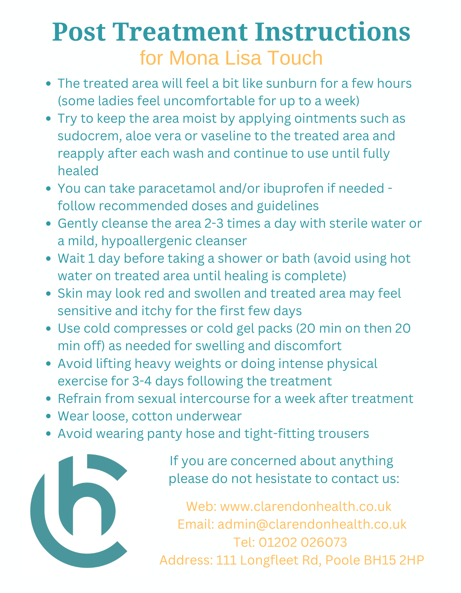 MonaLisa Touch Post Treatment info