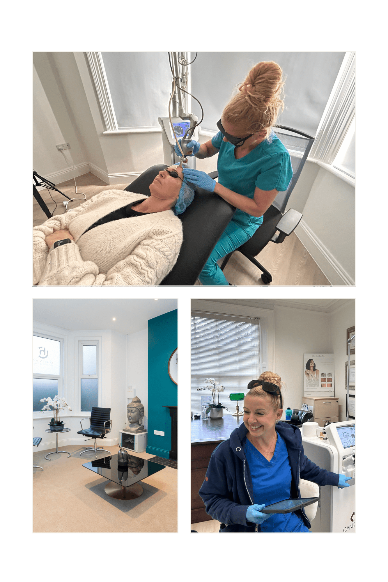 CJ using laser at Clarendon Health Poole