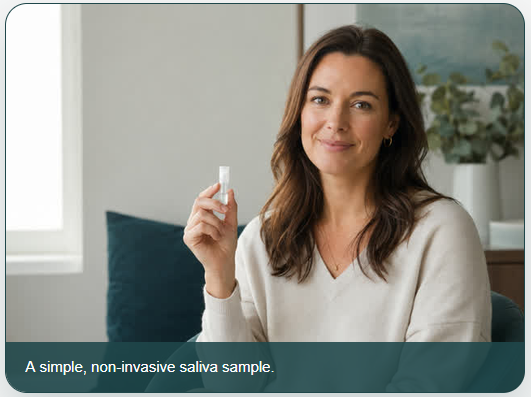 Endotest via A simple, non-invasive saliva sample.